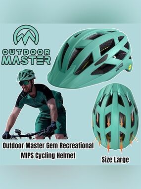 Outdoor Master Gem Recreational MIPS Cycling Helmet - Mint Green (Large)